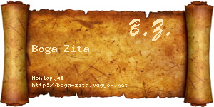 Boga Zita névjegykártya